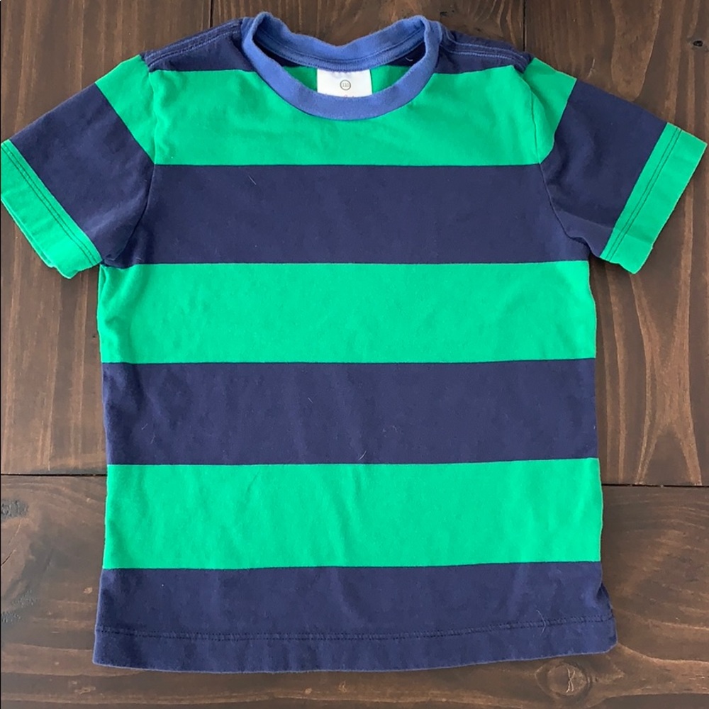 Hanna Andersson Green Blue Striped Tee